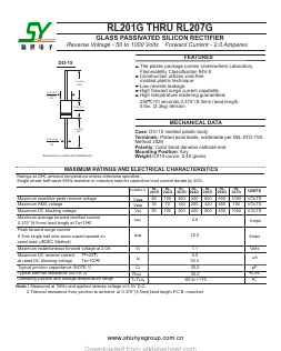 RL203G Datasheet PDF Shunye Enterprise