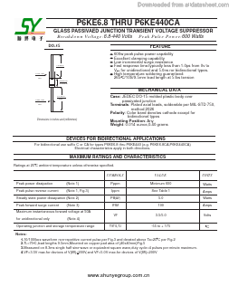 P6KE91 Datasheet PDF Shunye Enterprise