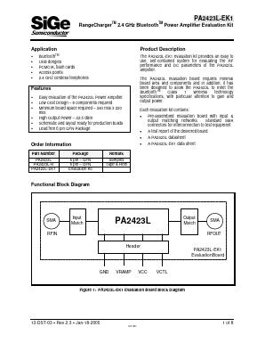 PA2423L-R Datasheet PDF SiGe Semiconductor, Inc.