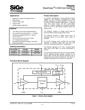 PA2423L Datasheet PDF SiGe Semiconductor, Inc.