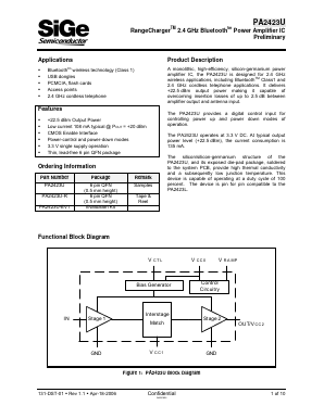 PA2423U-R Datasheet PDF SiGe Semiconductor, Inc.