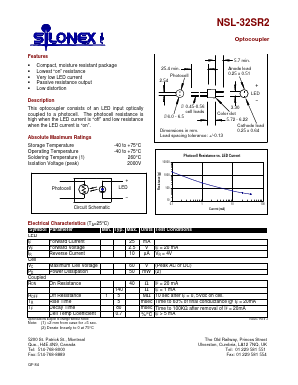 NSL-32SR2 Datasheet PDF Silonex Inc.