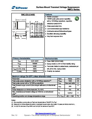 SMCJ180CA Datasheet PDF SiPower Inc.