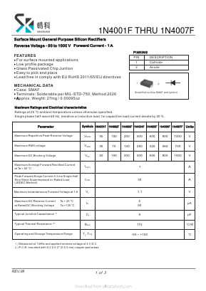 1N4003F Datasheet PDF SHIKE Electronics