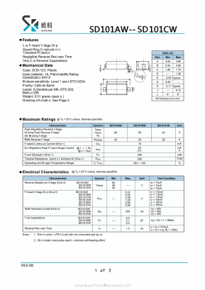 SD101AW Datasheet PDF SHIKE Electronics
