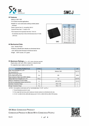 SMCJ180 Datasheet PDF SHIKE Electronics