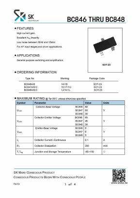BC846 Datasheet PDF SHIKE Electronics