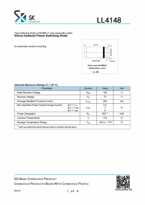 LL4148 Datasheet PDF SHIKE Electronics