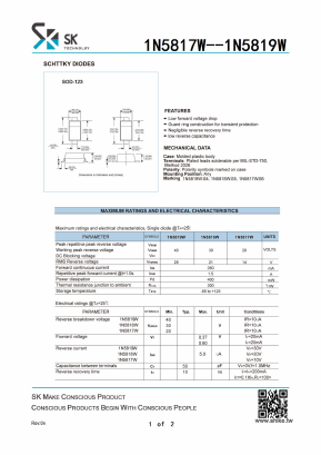 1N5817W Datasheet PDF SHIKE Electronics