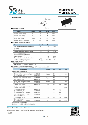 MMBT2222 Datasheet PDF SHIKE Electronics