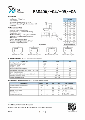 BAS40W-05 Datasheet PDF SHIKE Electronics