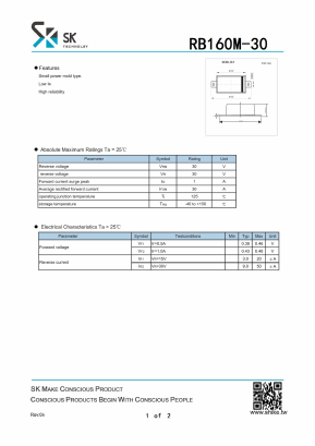 RB160M-30 Datasheet PDF SHIKE Electronics