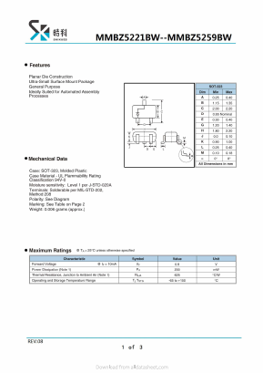 MMBZ5259BW Datasheet PDF SHIKE Electronics