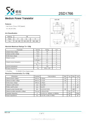 2SD1766 Datasheet PDF SHIKE Electronics