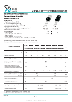 MBR20200CT Datasheet PDF SHIKE Electronics