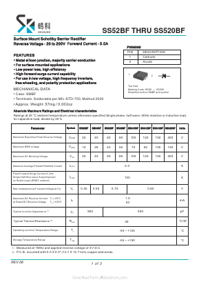 SS520BF Datasheet PDF SHIKE Electronics