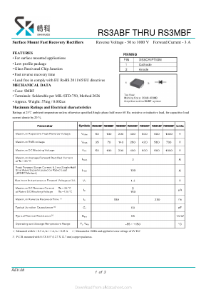 RS3ABF Datasheet PDF SHIKE Electronics