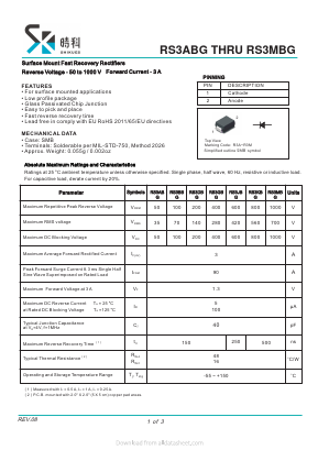 RS3ABG Datasheet PDF SHIKE Electronics