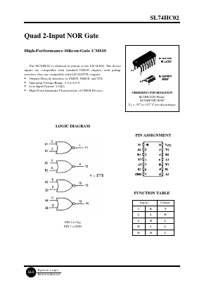 SL74HC02N Datasheet PDF System Logic Semiconductor