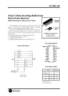 SL74HC240 Datasheet PDF System Logic Semiconductor