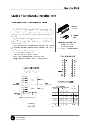SL74HC4052D Datasheet PDF System Logic Semiconductor