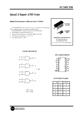 SL74HCT08 Datasheet PDF System Logic Semiconductor