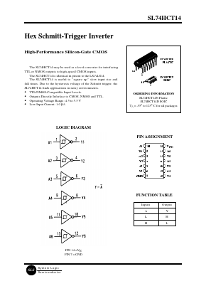 SL74HCT14 Datasheet PDF System Logic Semiconductor