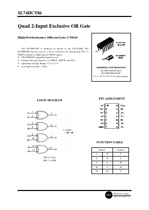 SL74HCT86N Datasheet PDF System Logic Semiconductor