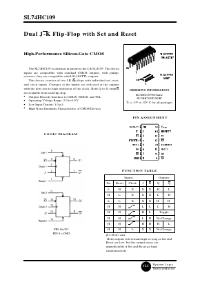 SL74HC109D Datasheet PDF System Logic Semiconductor
