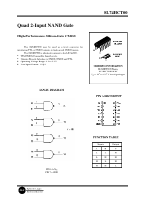 SL74HCT00D Datasheet PDF System Logic Semiconductor