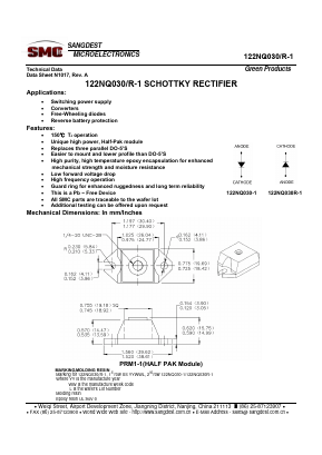 122NQ030R-1 Datasheet PDF Sangdest Microelectronic (Nanjing) Co., Ltd