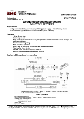 200CMQ045 Datasheet PDF Sangdest Microelectronic (Nanjing) Co., Ltd