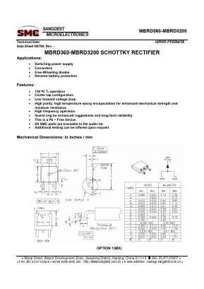 MBRD3200 Datasheet PDF Sangdest Microelectronic (Nanjing) Co., Ltd