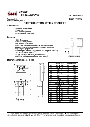 SBRF10100CT Datasheet PDF Sangdest Microelectronic (Nanjing) Co., Ltd
