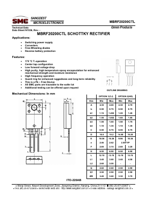 MBRF20200CTL Datasheet PDF Sangdest Microelectronic (Nanjing) Co., Ltd