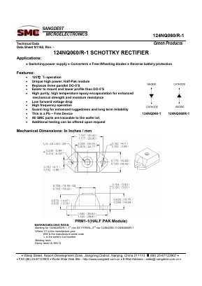 124NQ060R-1 Datasheet PDF Sangdest Microelectronic (Nanjing) Co., Ltd