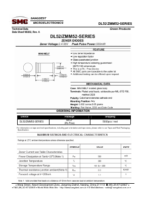 DL5262B Datasheet PDF Sangdest Microelectronic (Nanjing) Co., Ltd