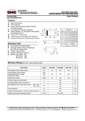 BAV20WS Datasheet PDF Sangdest Microelectronic (Nanjing) Co., Ltd