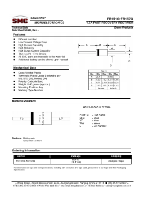FR156G Datasheet PDF Sangdest Microelectronic (Nanjing) Co., Ltd