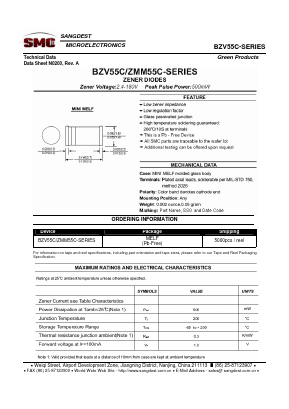 ZMM55C20 Datasheet PDF Sangdest Microelectronic (Nanjing) Co., Ltd