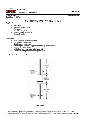 SB10100 Datasheet PDF Sangdest Microelectronic (Nanjing) Co., Ltd