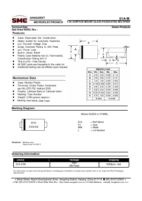 S1A-M Datasheet PDF Sangdest Microelectronic (Nanjing) Co., Ltd