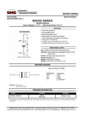 BZX55C3V6 Datasheet PDF Sangdest Microelectronic (Nanjing) Co., Ltd