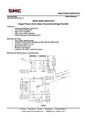 GBPC35005 Datasheet PDF Sangdest Microelectronic (Nanjing) Co., Ltd