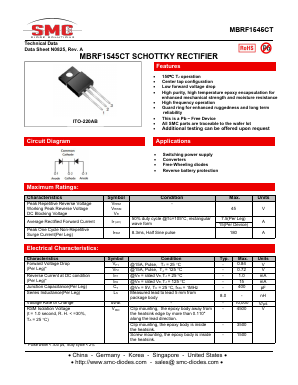 MBRF1545CT Datasheet PDF Sangdest Microelectronic (Nanjing) Co., Ltd