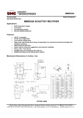 MBRD320 Datasheet PDF Sangdest Microelectronic (Nanjing) Co., Ltd