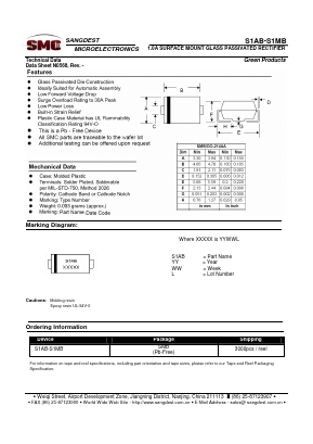 S1AB Datasheet PDF Sangdest Microelectronic (Nanjing) Co., Ltd