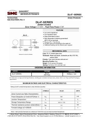 DL4745A Datasheet PDF Sangdest Microelectronic (Nanjing) Co., Ltd