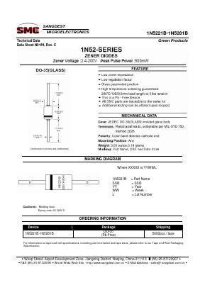 1N5224B Datasheet PDF Sangdest Microelectronic (Nanjing) Co., Ltd