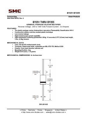 BY251 Datasheet PDF Sangdest Microelectronic (Nanjing) Co., Ltd